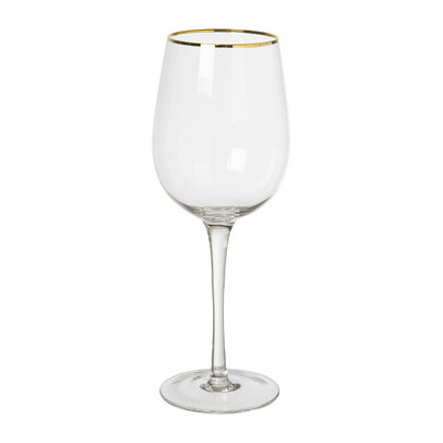 Praten tegen Ideaal Discrepantie Wijnglas - transparant/goud - 380 ml | Xenos