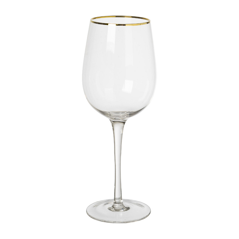 Wijnglas gouden rand - transparant - 380 ml