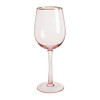 Wijnglas gouden rand - roze - 380 ml