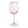 Wijnglas gouden rand - roze - 380 ml