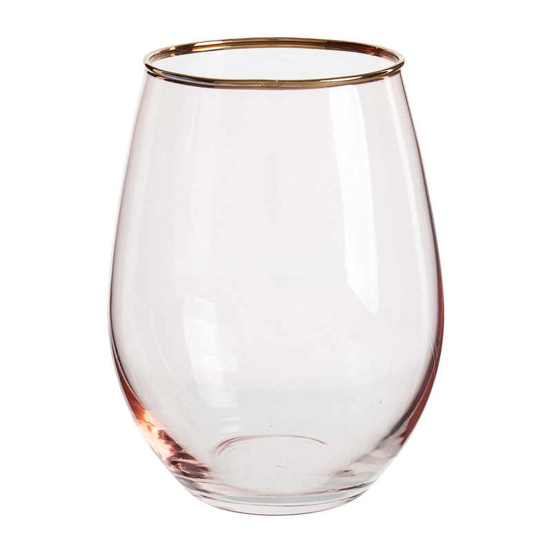 Waterglas - roze/goud - 450 ml