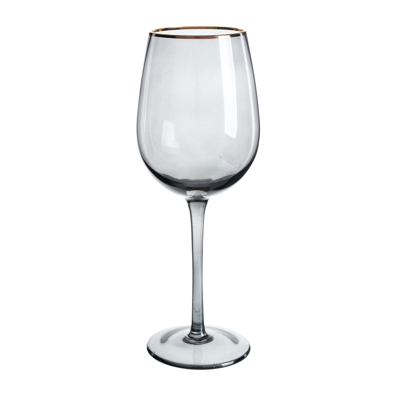 Wijnglas - grijs/goud - 380 ml