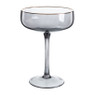 Champagneglas met gouden rand - grijs - 220 ml