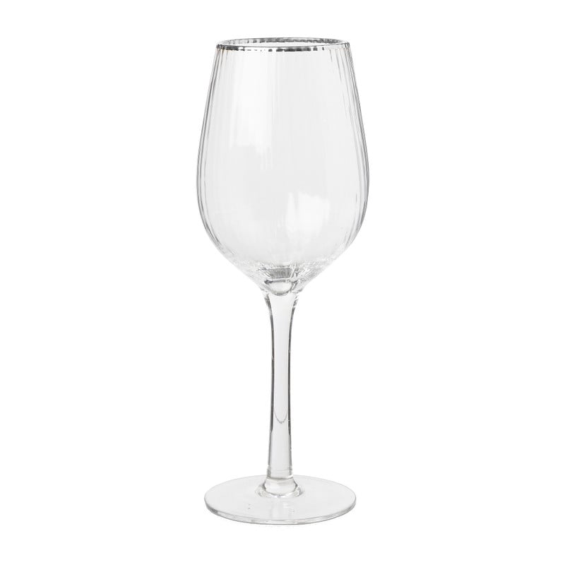 Krankzinnigheid Onderzoek het diep Wijnglas met zilveren rand - 45 cl | Xenos