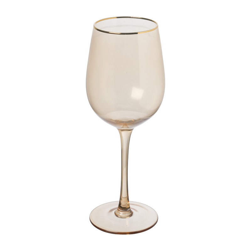 Wijnglas gouden rand - oker - 380 ml