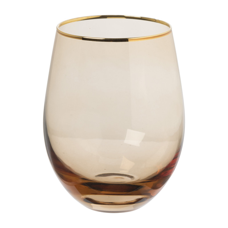 Waterglas gouden rand - oker - 450 ml