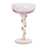 Champagnecoupe met spiraalvoet - roze/geel - ø9.5x15.3 cm