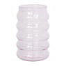 Drinkglas ribbel - roze - ø8x13 cm