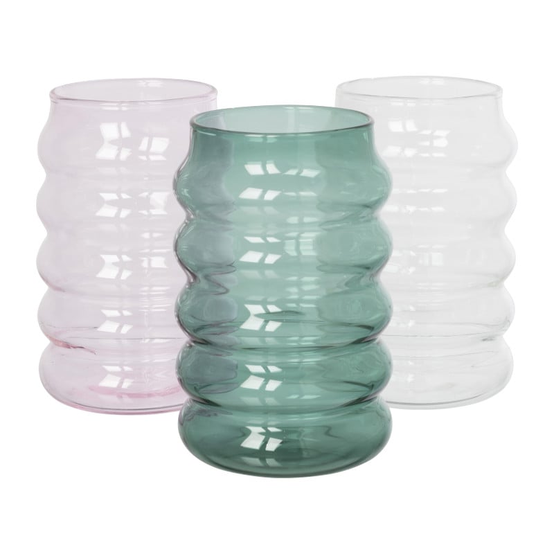 Drinkglas bubbel - transparant - ø8x13 cm