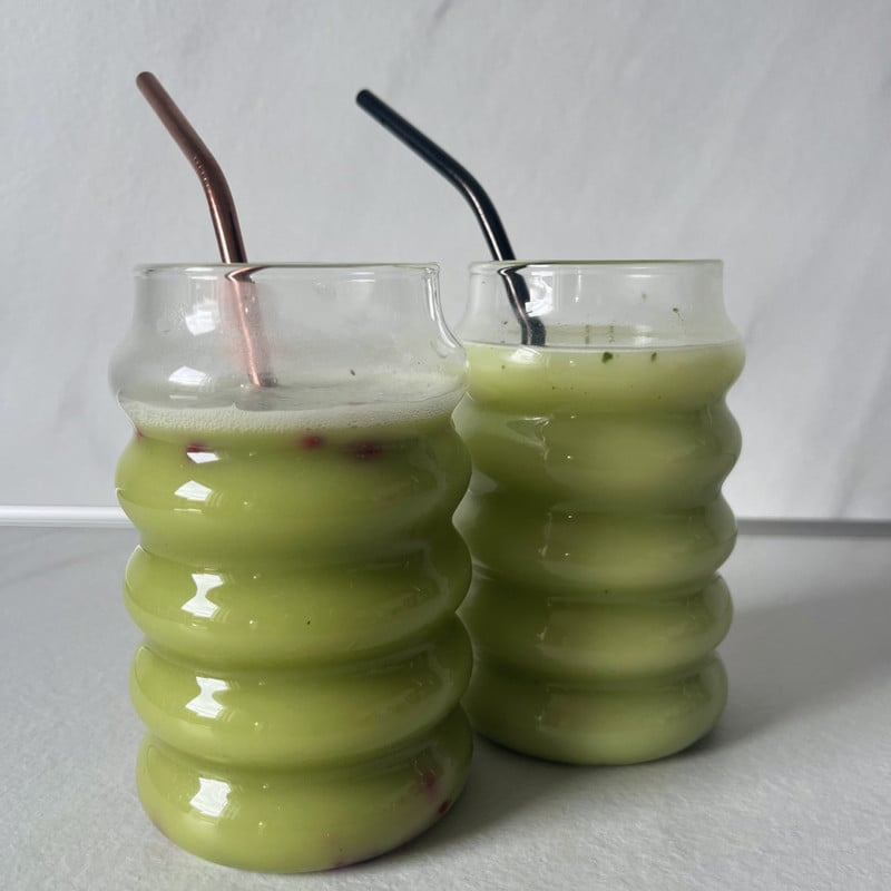 Drinkglas bubbel - transparant - ø8x13 cm