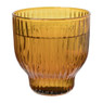 Drinkglas gestreept - bruin - ø8x8.2 cm