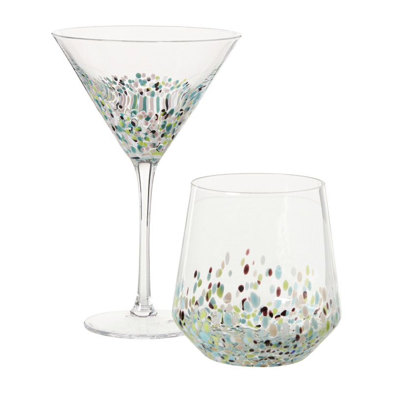 Martini glas stippen - transparant - 200 ml