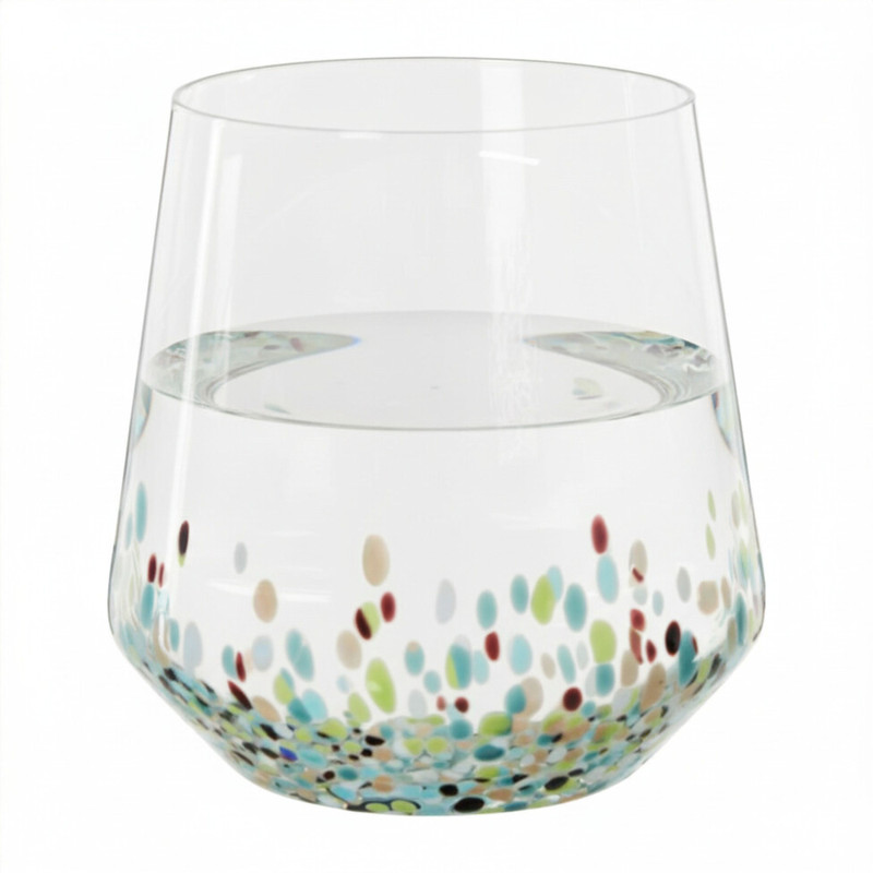 Waterglas stippen - transparant - 450 ml