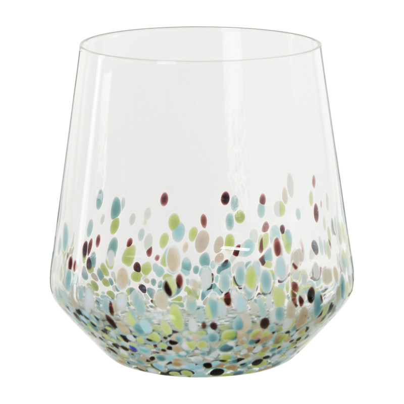 Waterglas stippen - transparant - 450 ml