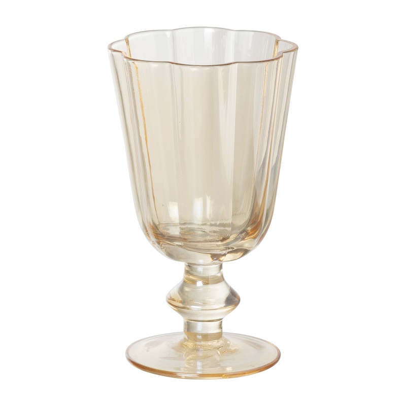 Waterglas op stam geschulpt - goudkleurig - 250 ml