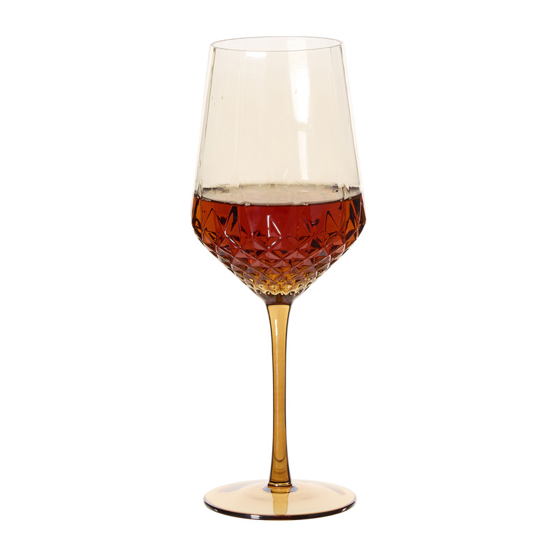 Wijnglas relief - bruin - 480 ml