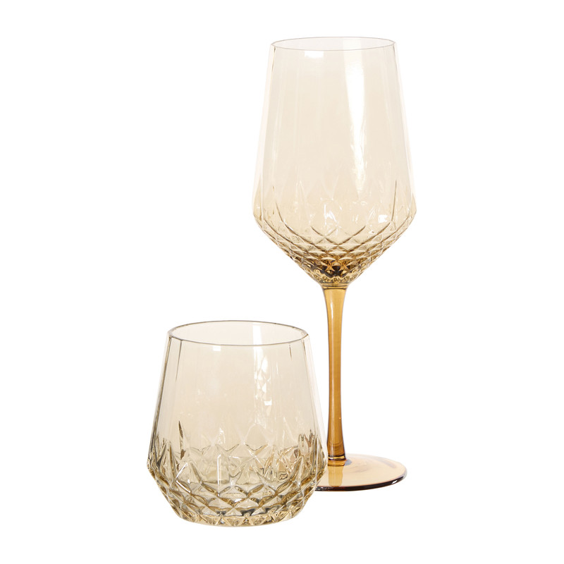 Wijnglas relief - bruin - 480 ml