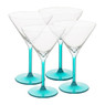 Cocktailglas colourful - 26 cl - turquoise - set van 4