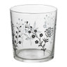 Waterglas bloemen - zwart - 360 ml 