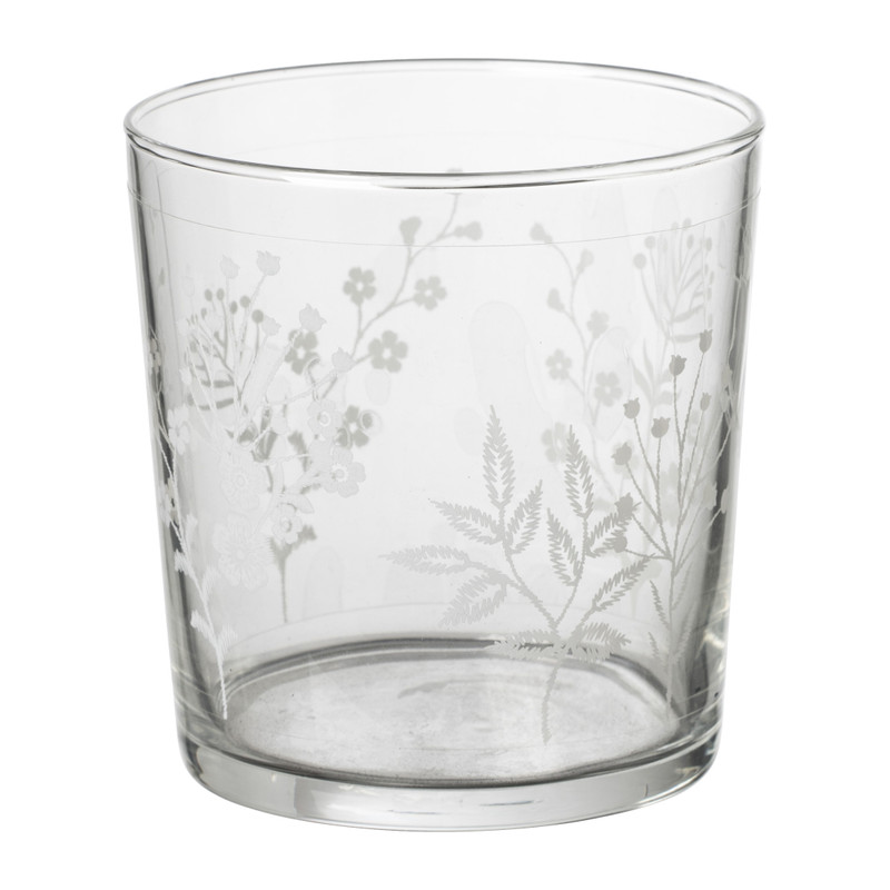 Waterglas bloemen - wit - 360 ml