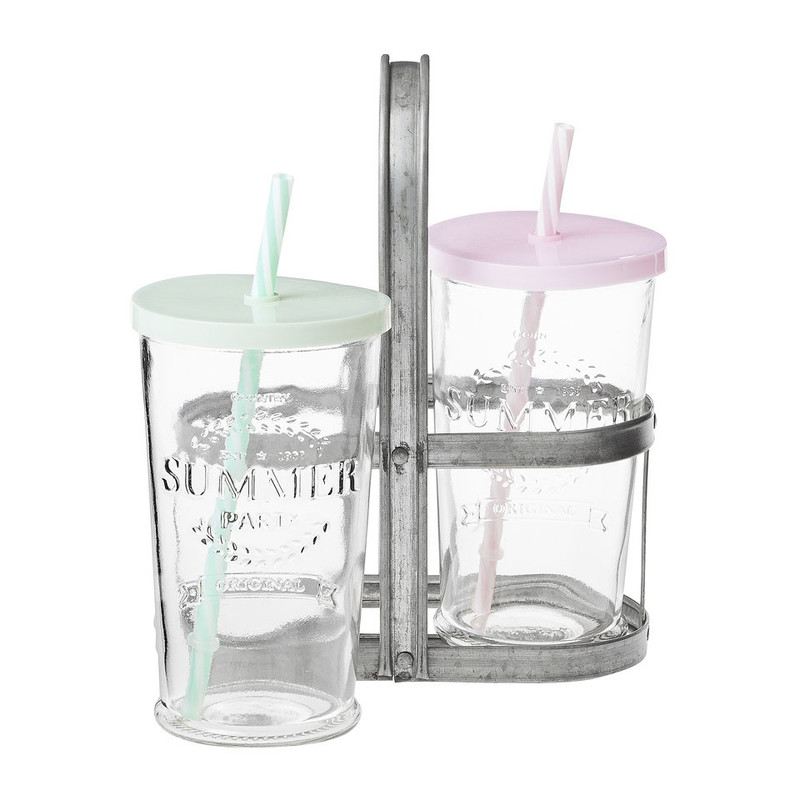 Glas groot summer party - set van 2