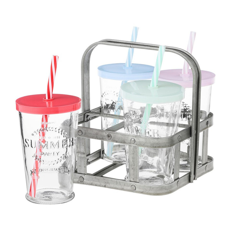 Glas klein summer party - set van 4