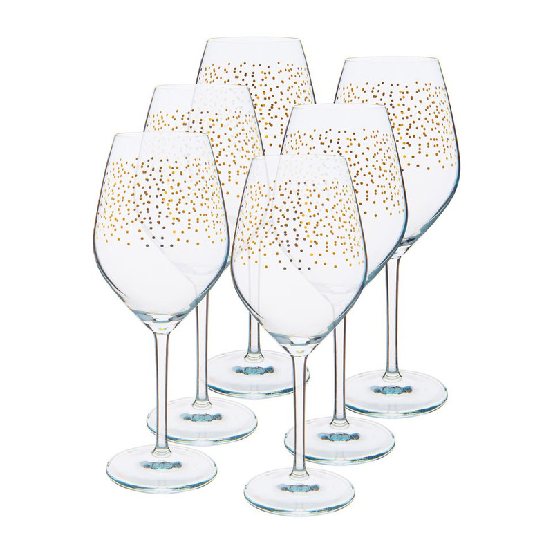 Wijnglas stip - goud - 40 cl