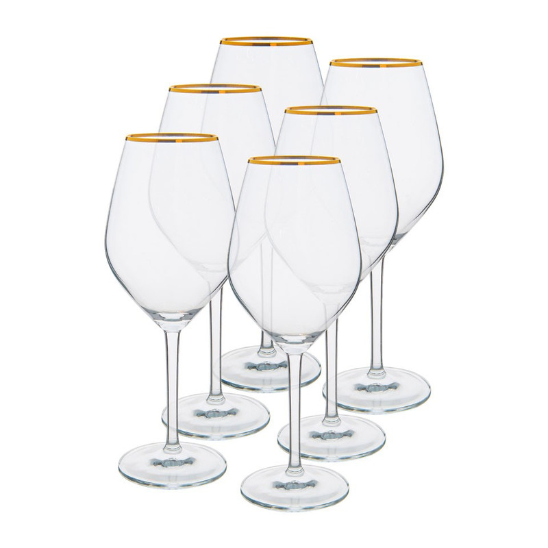 Wijnglas rand - goud -  40 cl