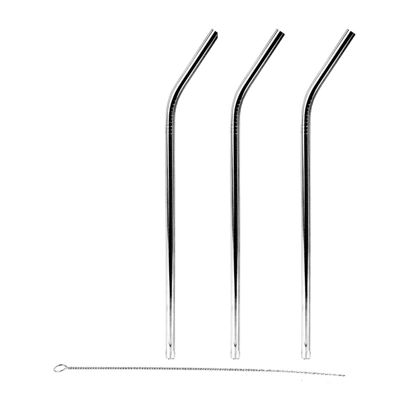 Rietjes RVS  met 2 borstels - herbruikbaar - set van 8