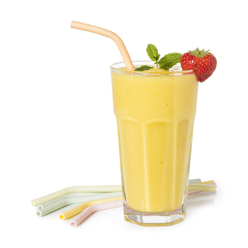 Siliconen rietjes - pastel - 6 stuks