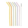 Siliconen rietjes - pastel - 6 stuks