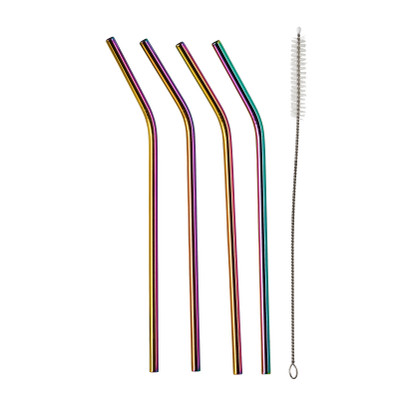 Rietjes RVS - regenboog - set van 4