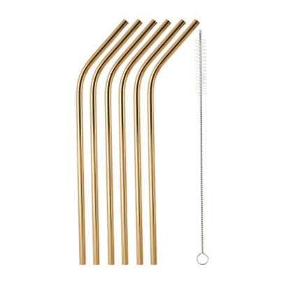 Rietjes RVS - goud - set van 6 