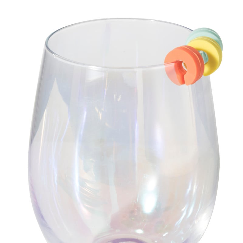 Siliconen glas markers - 12 stuks - ø1 cm