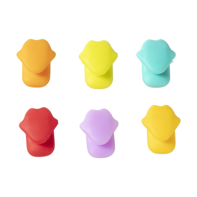 Glas markers lippen - siliconen - set van 6