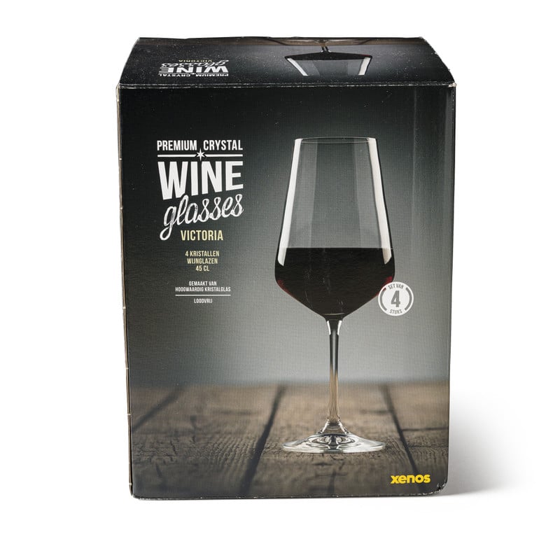 Wijnglas kristal - set van 4 - 450 ml