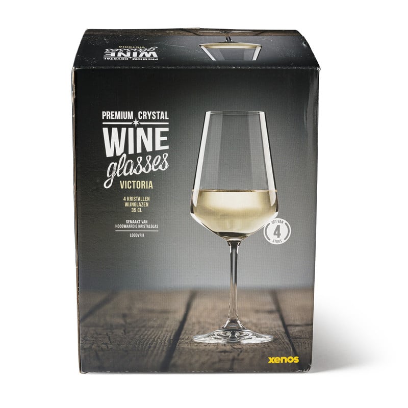 Wijnglas kristal - set van 4 - 350 ml