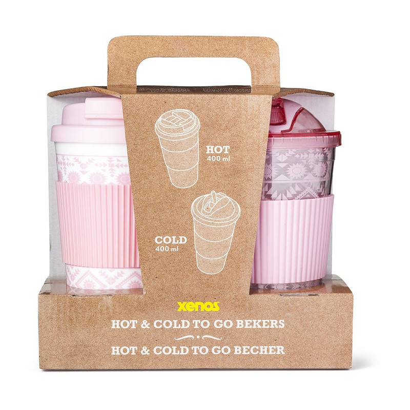 Giftset hot&cold drinks - roze - set van 2