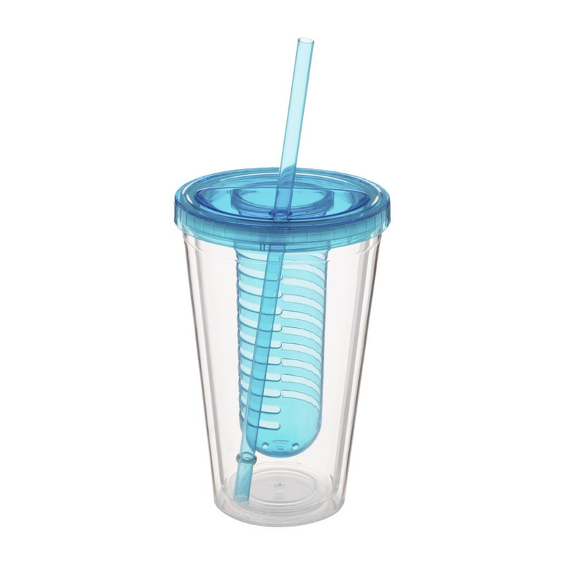 Drinkbeker met infuser - 500 ml - blauw