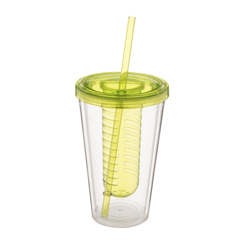 Drinkbeker met infuser - 500 ml - groen