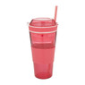 Snack drinkbeker met rietje - 500 ml - rood 