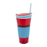 Snackeez snackbeker - 450 ml - rood/blauw