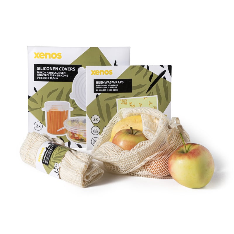 Bijenwas wraps - geel/groen - set van 2