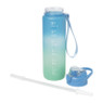 Motivatie waterfles - lichtgroen/lichtblauw - 1 liter