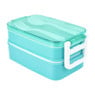 Lunchbox met bestek -  2-vaks - groen 