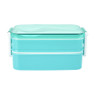 Lunchbox met bestek -  2-vaks - groen 