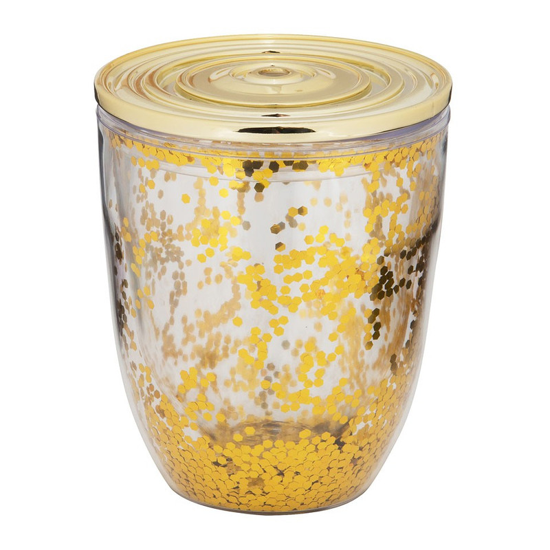 Beker glitter - 350 ml - goud