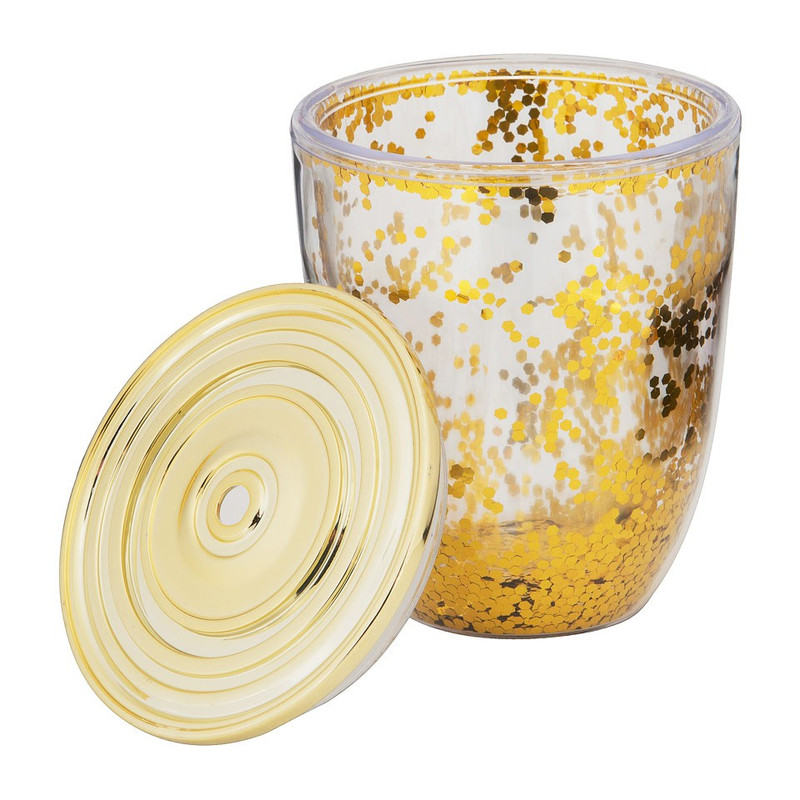 Beker glitter - 350 ml - goud