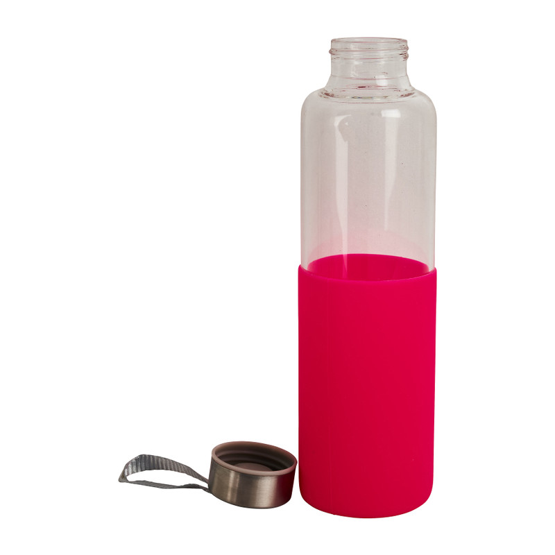Drinkfles - glas - roze 