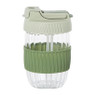 Glazen to-go beker - groen - 350 ml